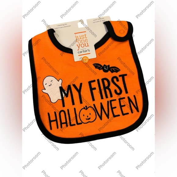 Carters Baby 'Boo Yah' Top & Bottom Halloween Set & 1st Halloween Bib NWT - Picture 6 of 7